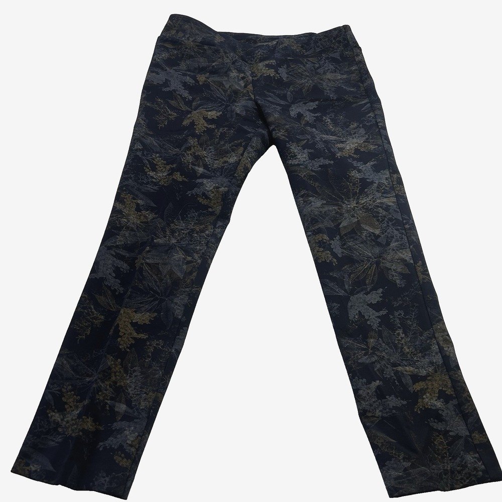Soft Surroundings navy floral slimming comfort pant size M Petite